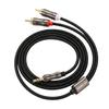 KEYSION HIFI OFC 3.5mm to 2RCA Audio Cable Gold Plated Plug Male to Male Stereo Aux Cord Y Splitter for Speaker Decoder Amplifier