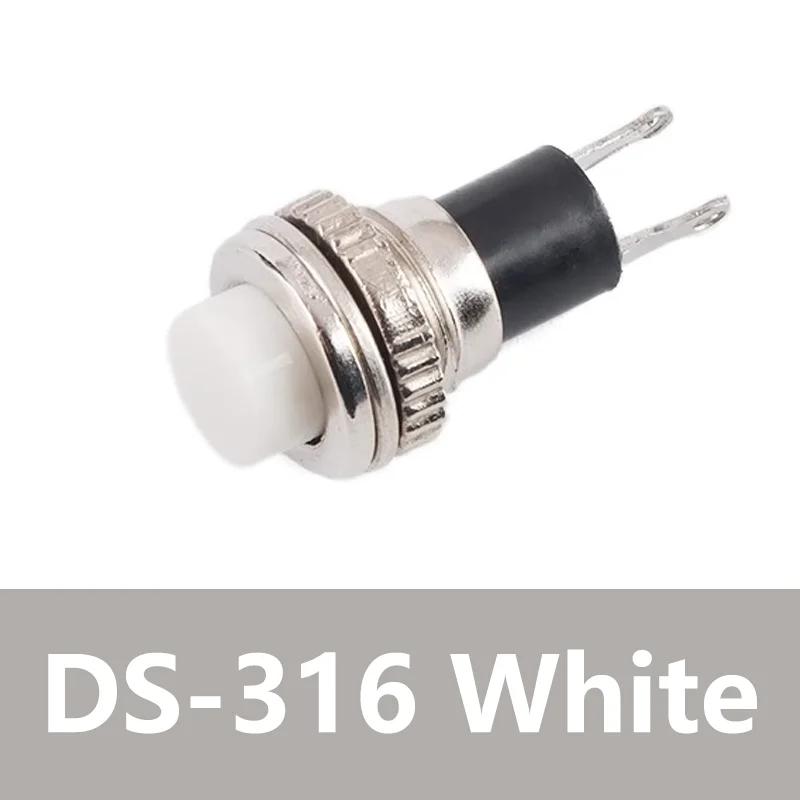 5/20/100PCS 10mm DS316 OFF-(ON) Momentary 0.5A 250VAC Panel Mount Push Button Switches DS-316 Black/Green/Yellow/Blue/White/Red