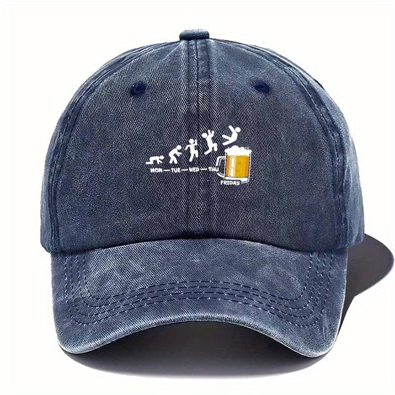 Friday Beer Fall Graphic Baseball Cap Funny Work Week Evolution Polyester Adjustable Casual Hat Unisex