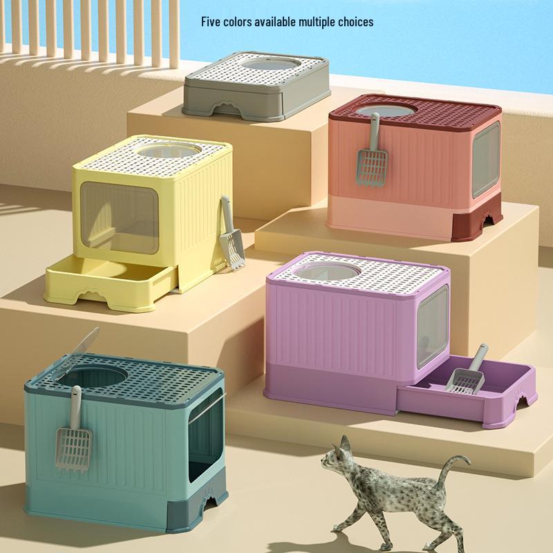 Extra Large Enclosed Cat Litter Box with Deodorizing and Anti-Splash Features for Large Cats and Kittens