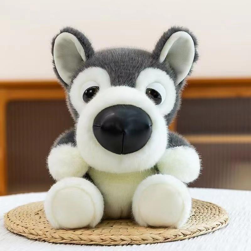 Large Head Dog Plush Toy Husky Soft Stuffed Animal For Kid Gift