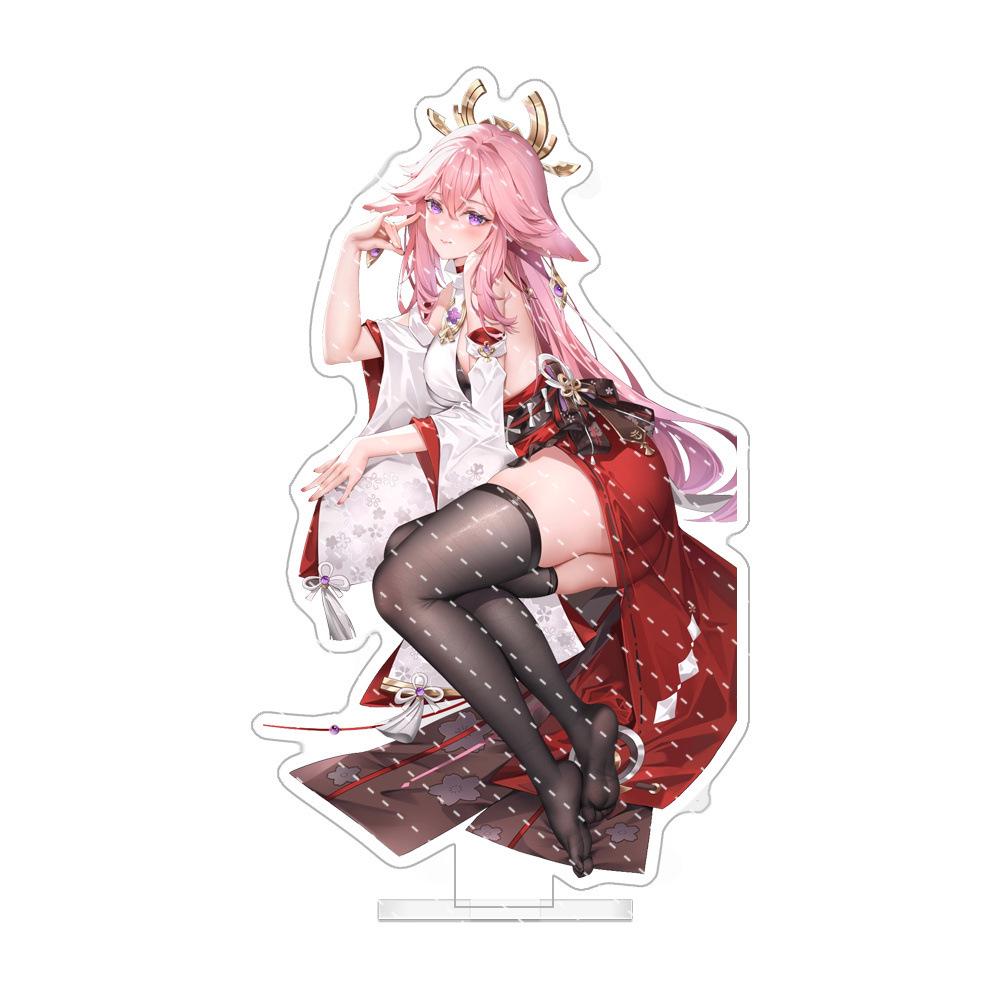 Anime Game Character Acrylic Standee: Keqing, Ningguang, Sucrose, Yae Figurine Gift.