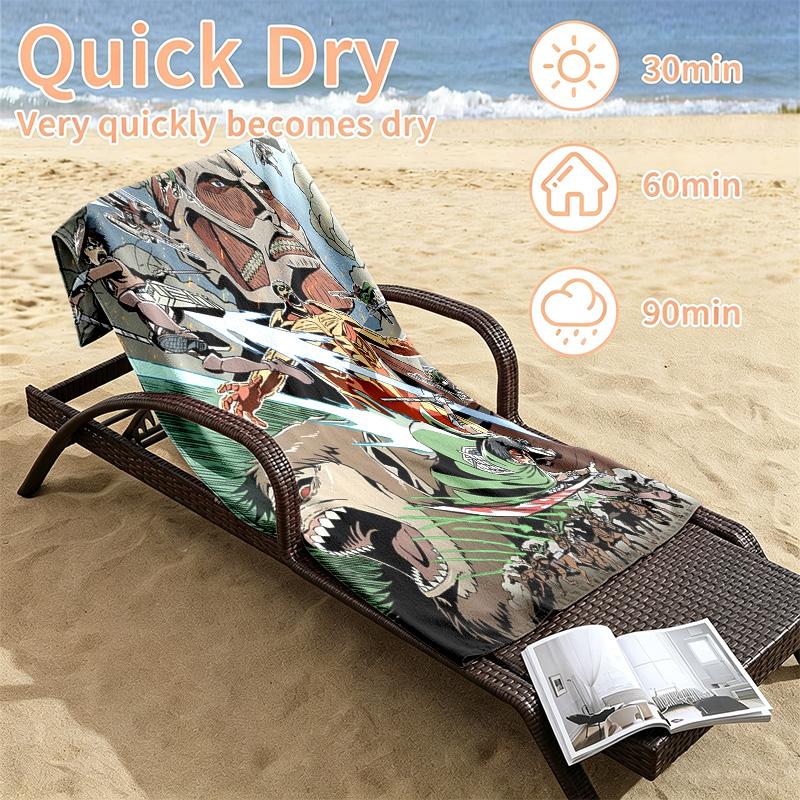 Attack on Titan Beach towels also serve as bath towels summer essential a musthave for the outdoors the beach and the pool