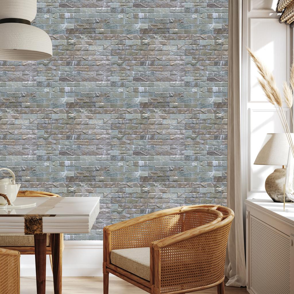 Colorful Bricks Wallpaper with 3D Effect for Living Room and Bedroom 50x1000