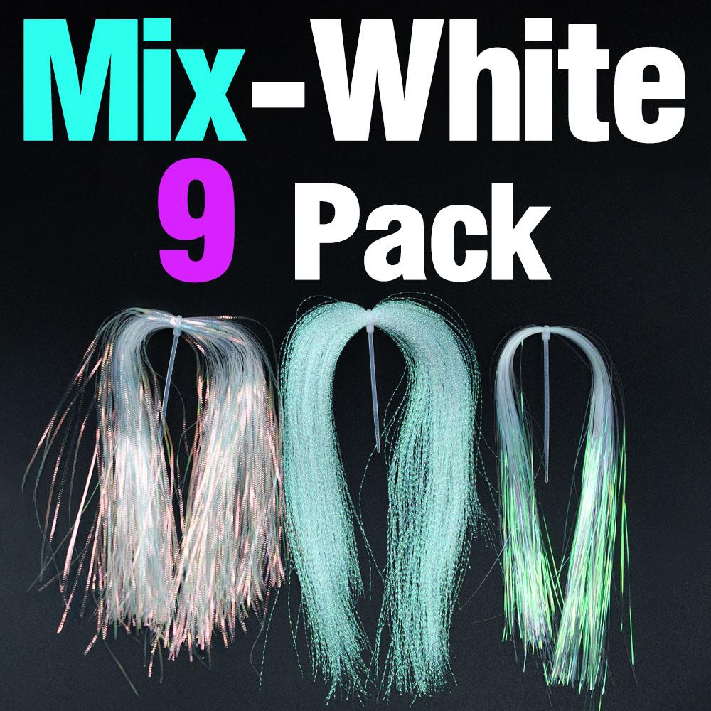 MNFT 9Packs Flashabou Fly Tying Materials Making Flies Jig Fishing Lure Crystal Krystal Flash String Ripple Saltwater Freshwater