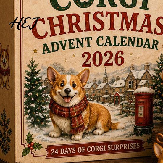 Dog Countdown Box Advent Calendar, 24-Day Christmas Acrylic Ornament Set with Calendar for Kids Mini Figures, Tree Hanging Decor, Gift Lovers