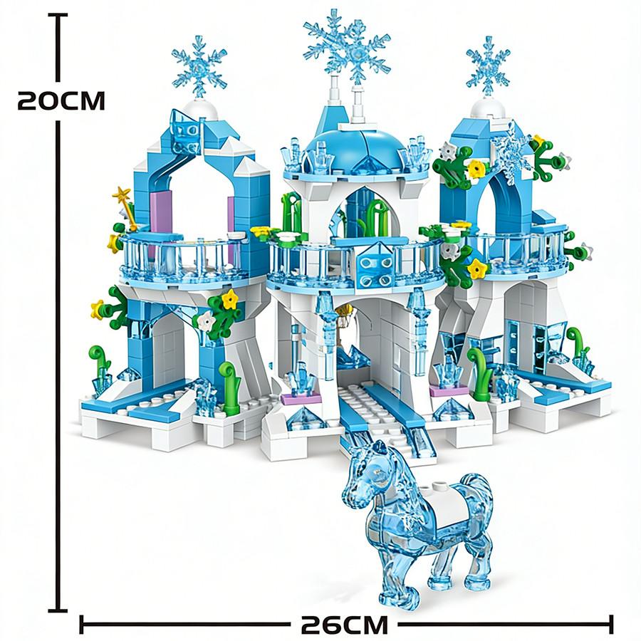 504pcs Dream City Ice Princess Castle Building Blocks Street View Girls Series Gifts House Bricks Assembled Toys Kid