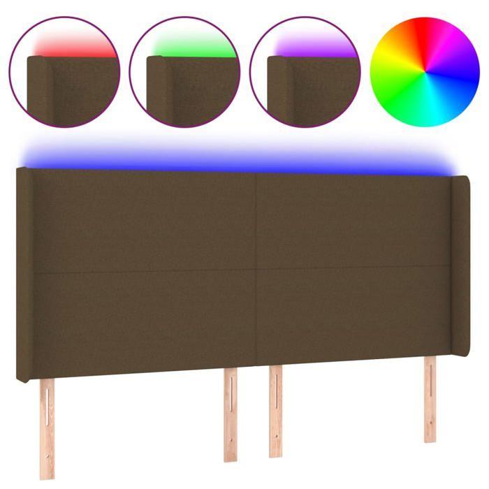 VidaXL LED Headboard Bedroom Furniture Double Bed Accessory Head of Bed Frame Interior Dark Brown 3123785