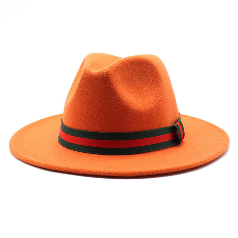 Fall Winter Fedora Hat For Men Women With Leopard Print Wool Felt Wide Brim Sun Protection