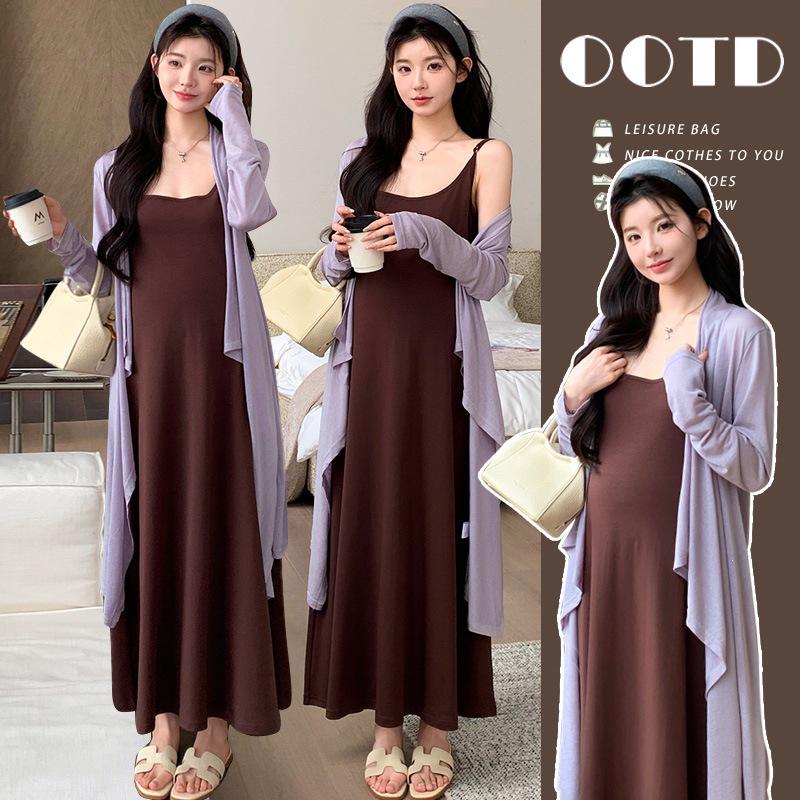 Spring/Summer 2026 Maternity Casual Knit Camisole Dress & Sun Protection Cardigan Set 2XL