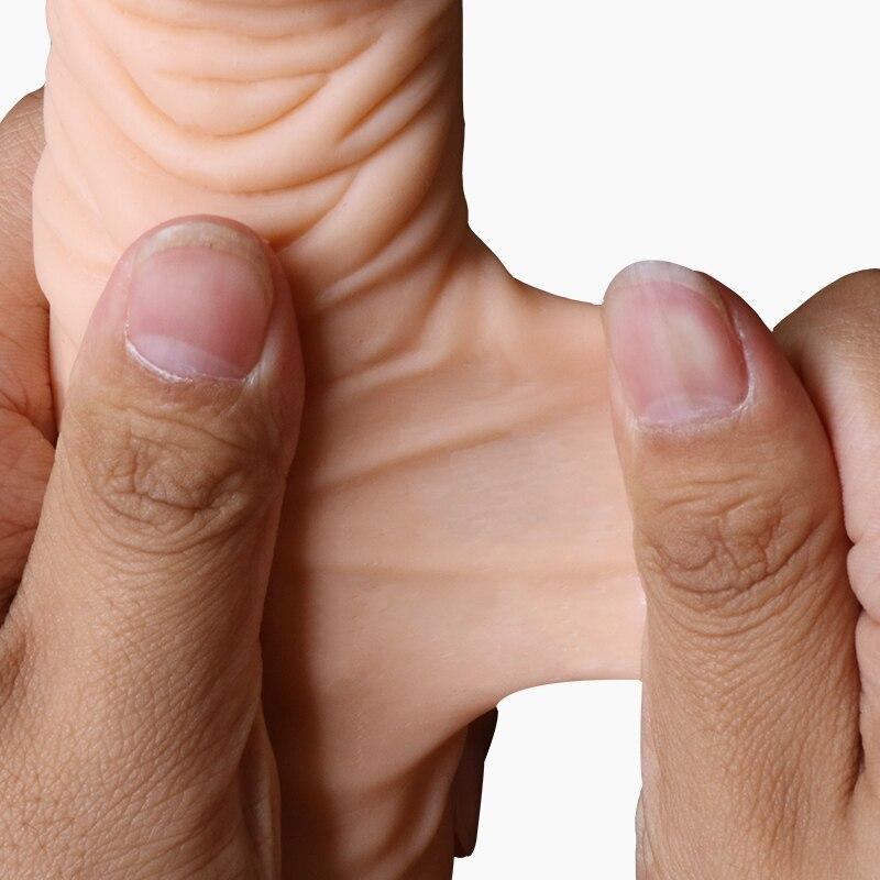 2 Size Reusable Condoms Extender Penis Sleeve Silicone Dildo Condom Sex Toys for Men Delay Ejaculation Cock Ring Intimate Goods