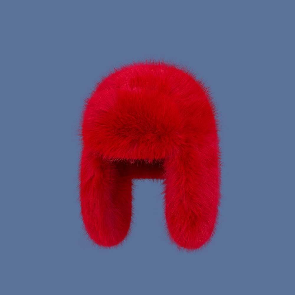 Anti-cold Faux Fur Pilot Cap Solid Color Ear Protection Hat Gifts Men Women Pilot Hat  Women