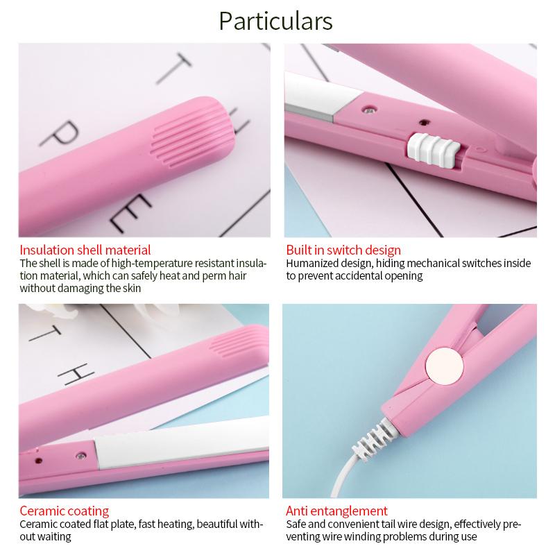 Portable Mini Hair Curler 190°C 10 Second Rapid Heating Constant Temperature Ceramic Plate for Curling and Straightening