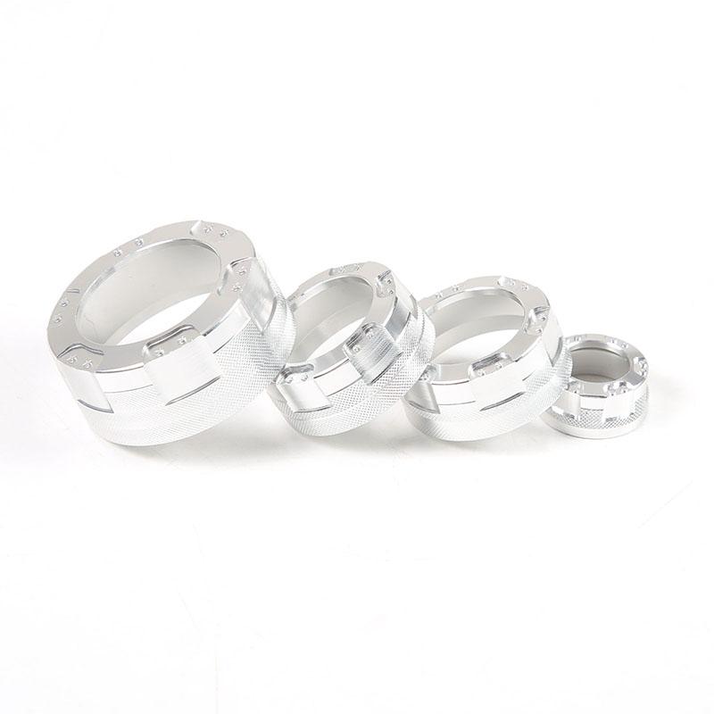 4pcs Aluminum Alloy Red/Silver For Jaguar XJ 2010-2019 Car Air Conditioner Switch Knob Volume Button Cover Trim Ring Accessories