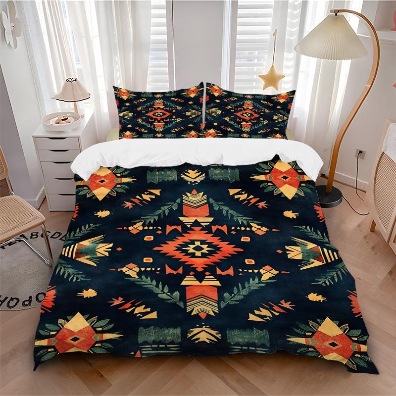 

3pcs Navajo Pattern Soft Comfortable Bedding set, For Bedroom, Guest Room And Dorm, All - Season Use, High-Definition Printing126 135x200cm