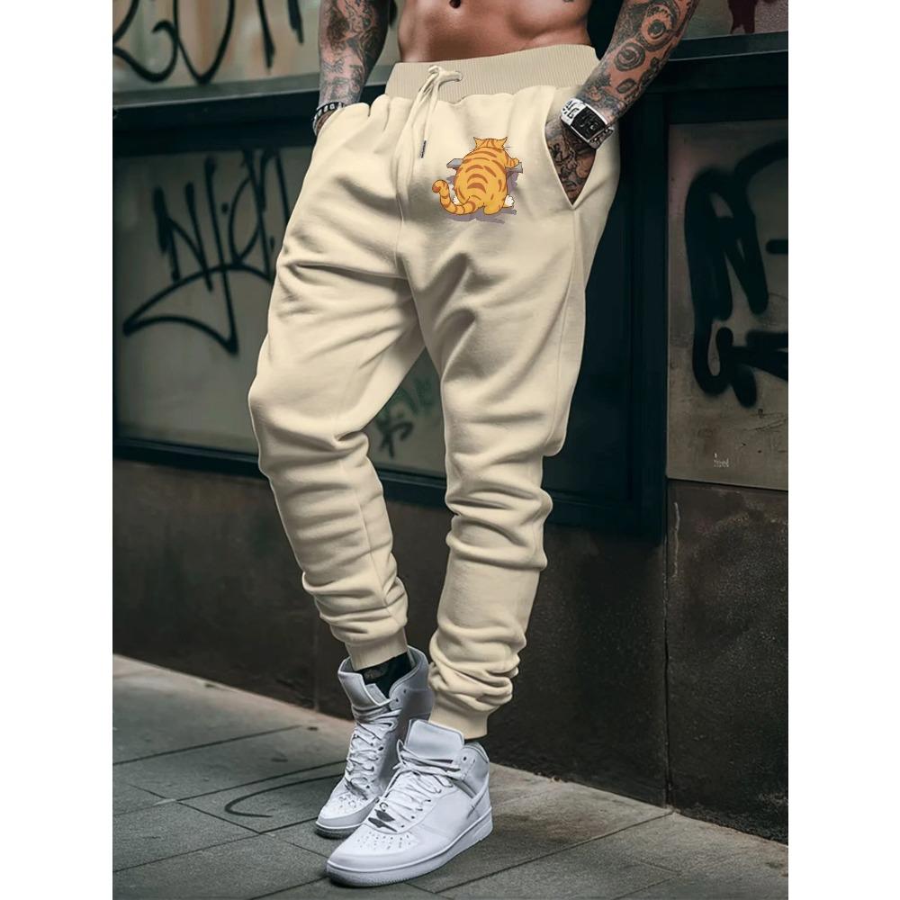 Mens Print Lounge Pants Style Autumn Streetwear Casual Comfort Fitness Sporty Sweatpants