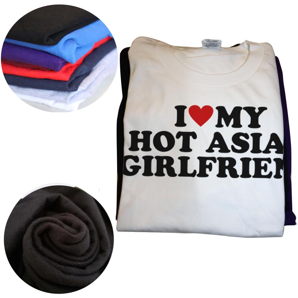 Ich liebe meine heiße asiatische Freundin T-Shirt T-Shirts Kleidung Lustiges T-Shirt Klassisches Geschenk Ich liebe asiatische Mädchen Kurzarm Kleidung Top T-Shirt
