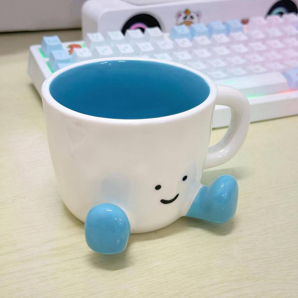 Cute Coffee Mug Adorable Home Kitchen Drinkware Ceramic Funny Coffee Cup for Latte Water Milk Hot Cocoa Cold Hot Drinks Beverage