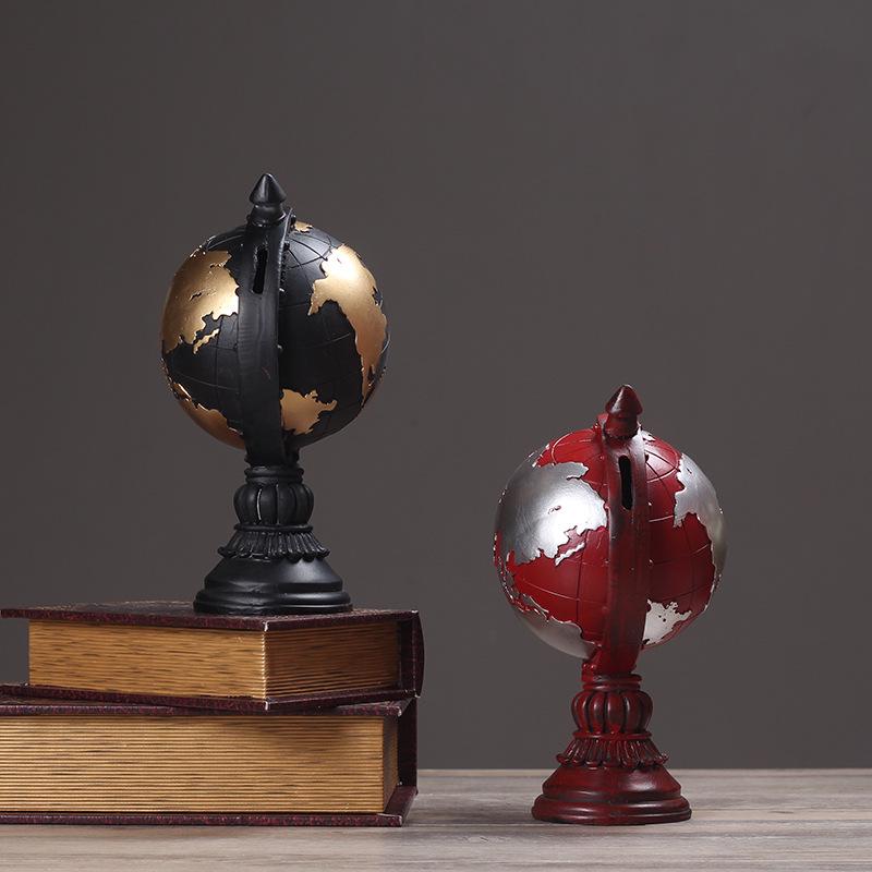 Vintage Globe Ornaments Toy Gift Model Miniature Home Decor Retro Decoration