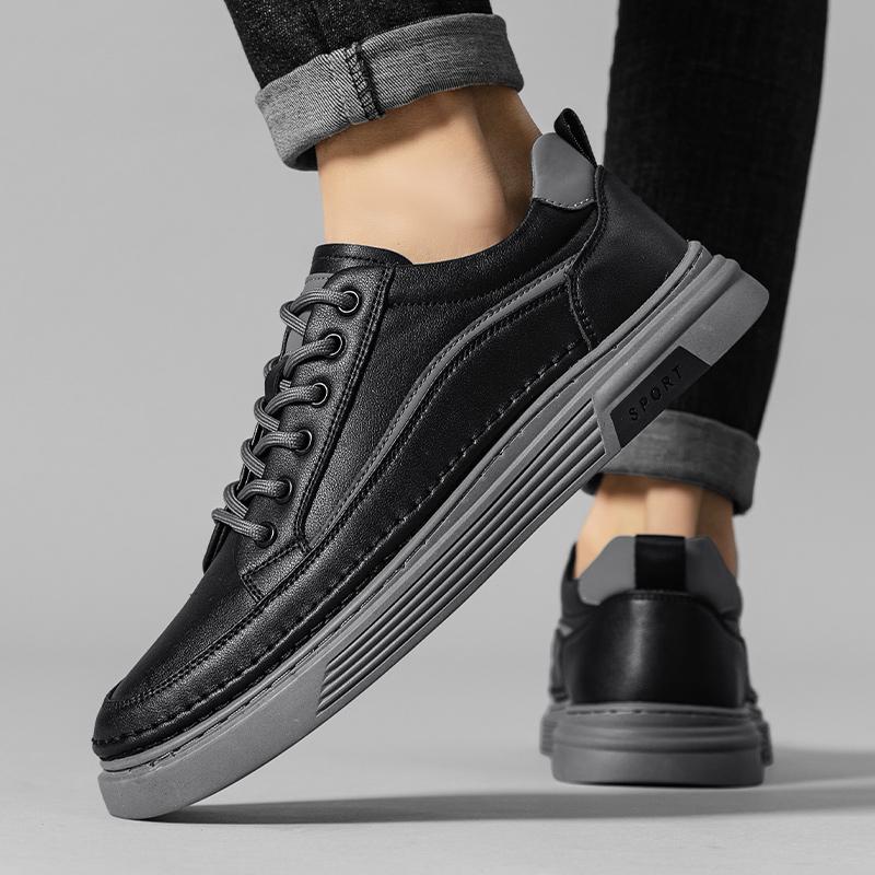 Skórzane Buty Codzienne Męskie Luksusowe Białe Trampki Moda Outdoor Projektant Mody Uniwersalne Retro Niskie Buty do Chodzenia Męskie