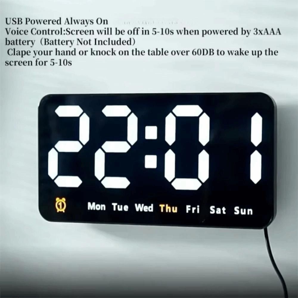 Dual Alarms LED Digital Clock Temperature/Date Display Table Alarm Clock Desktop