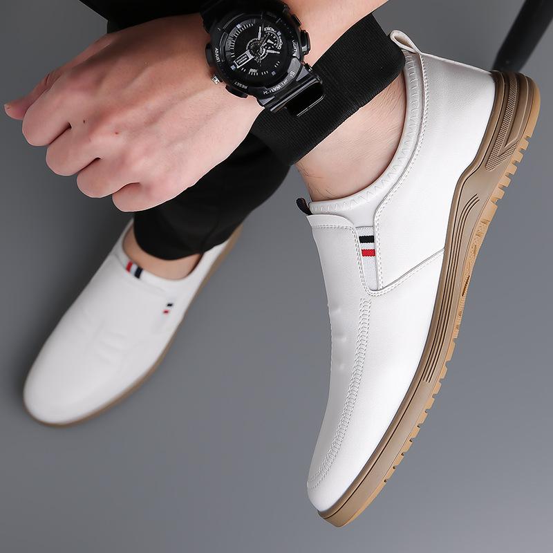 Мужская обувь Lazy Little White Shoes Мягкая подошва Doudou Shoes One Pedal Business — фото 5