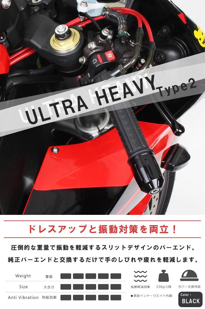 POSH FAITH Ultra těžké koncovky řídítek typu 2 pro OEM M6 černé pro (Vyrobeno Japonsko) Řídítka Honda/Suzuki, Typ, (Číslo dílu 033979-06-10)