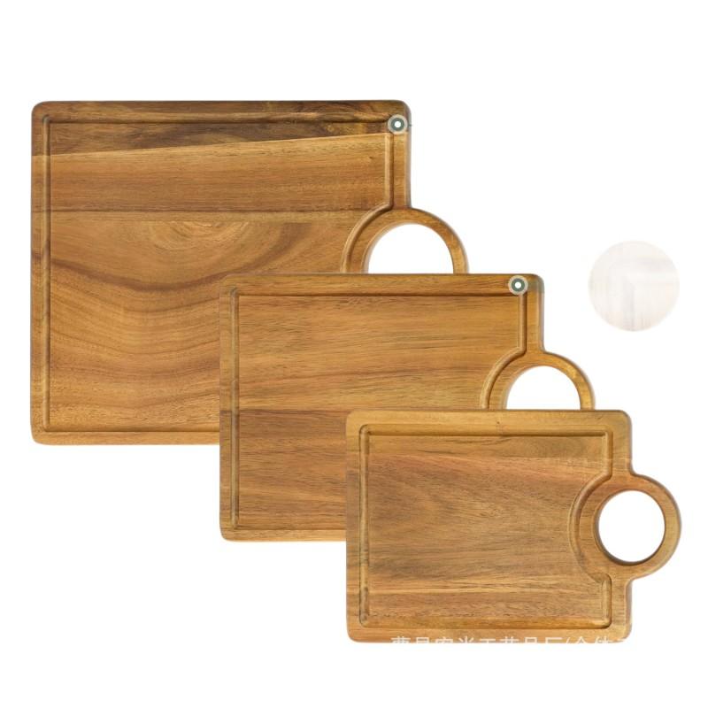 Wood Cutting Board Set Dual-Sided Kitchen Chopping Serving Tray Pizza Steak Deli Pastries