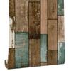 Reclaimed Wood Peel and Stick Wallpaper–Plank Multicolored Vintage Barnwood - Self Adhesive Backsplash,Vinyl Roll Contact Paper