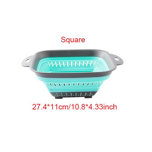 Collapsible Silicone Kitchen Storage Basket Multi-use Fruit Vegetable Drainer Foldable Kitchen Draining Organzier