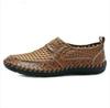 Men's Large Size Summer Breathable Mesh Shoes - Genuine Leather Crocodile Pattern