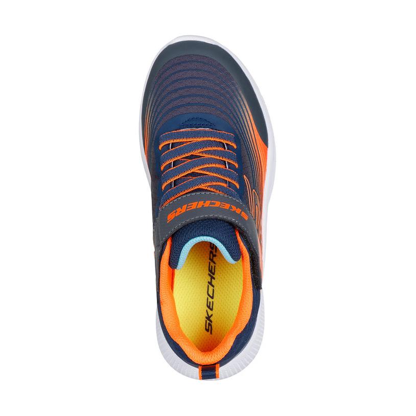 Skechers Kids Boys Microspec Advance Sports Comfortable Non-Slip Breathable Low-Top Casual Shoes Kids sneakers Blue Orange 403926L-NVOR