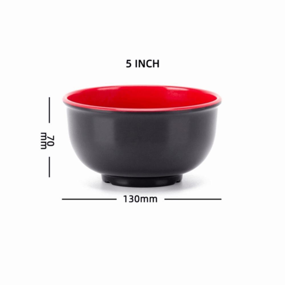 Japanese Style Melamine Bowls Black Red Salad Bowls New Food Containers  Tableware
