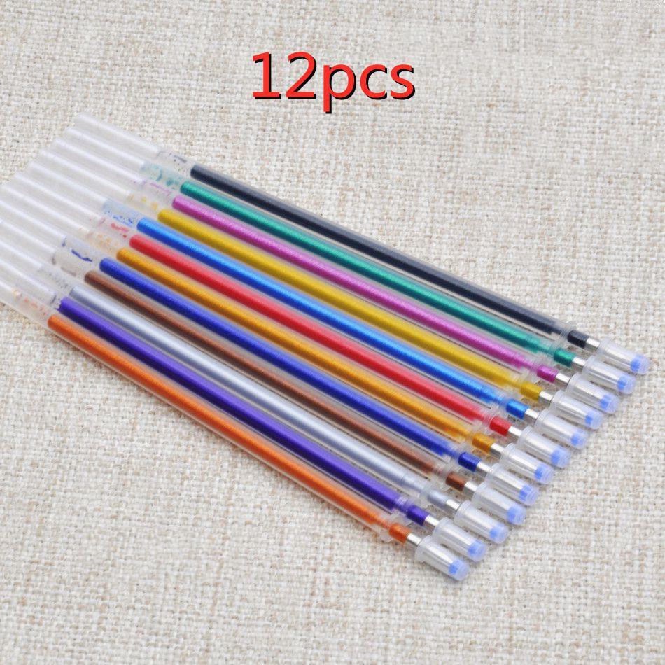 100/48/36/24/12 цветов Гелевые ручки Стержни Неон Глиттер Пастель Арт Будь умным Замени 12PCS