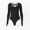 Sexy móda Dámská kombinéza s dlouhým rukávem Jarní O Neck Bodycon Playsuits Rukávy Ležérní Y2k Body Outfits Oblečení 30628