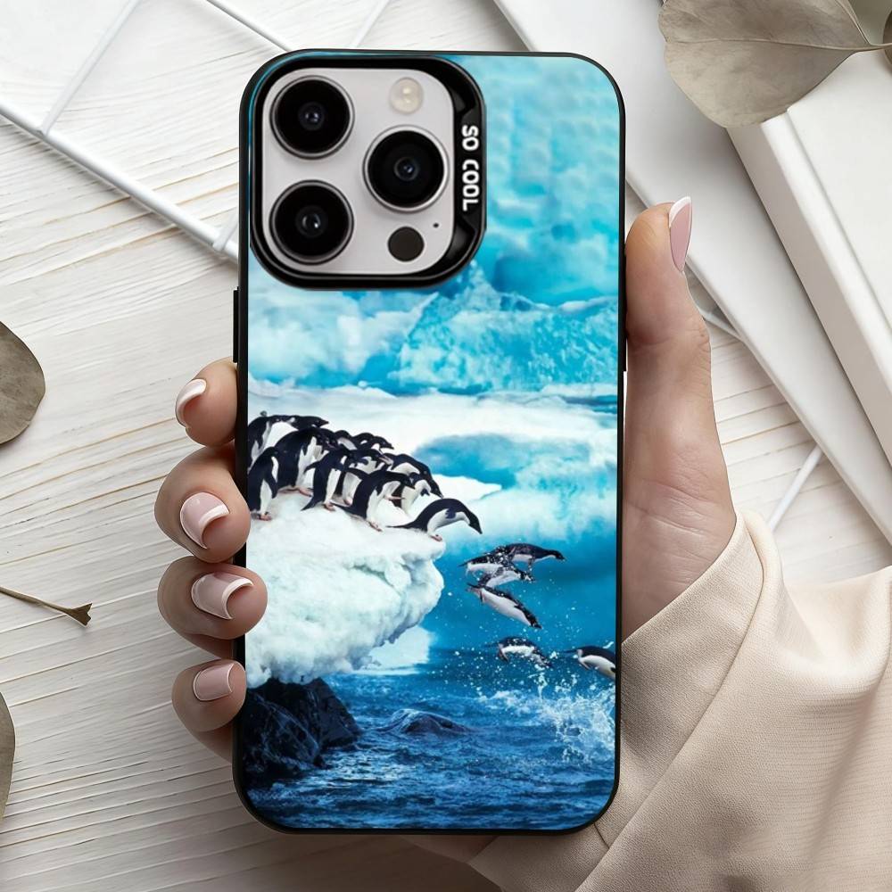 Animal P-Pingu Penguin Phone Case For iPhone17,16,15,14,13,12,11 Plus,Pro Max Black Candy silver phone case