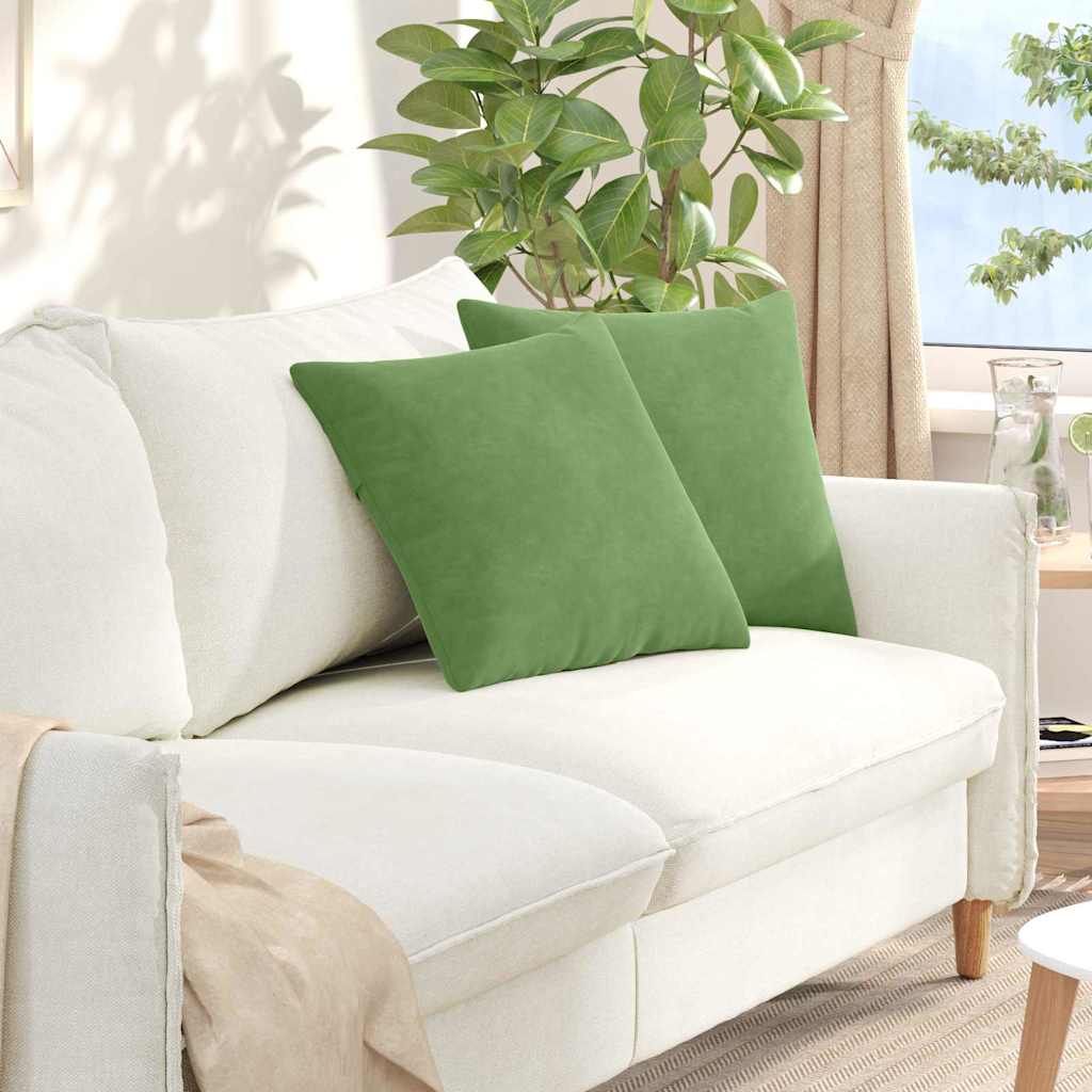 Sofa Cushions 2 Pieces Light Green 45 x 45 cm Cord Fabric