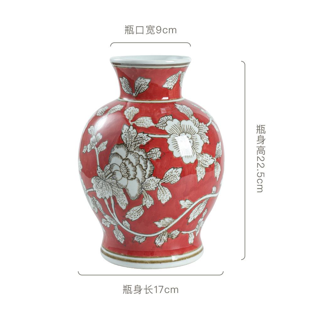 Ceramic Belly Vase Blue white porcelain retro vase Chinese porcelain ornaments Home decoration storage bottle porcelain vases