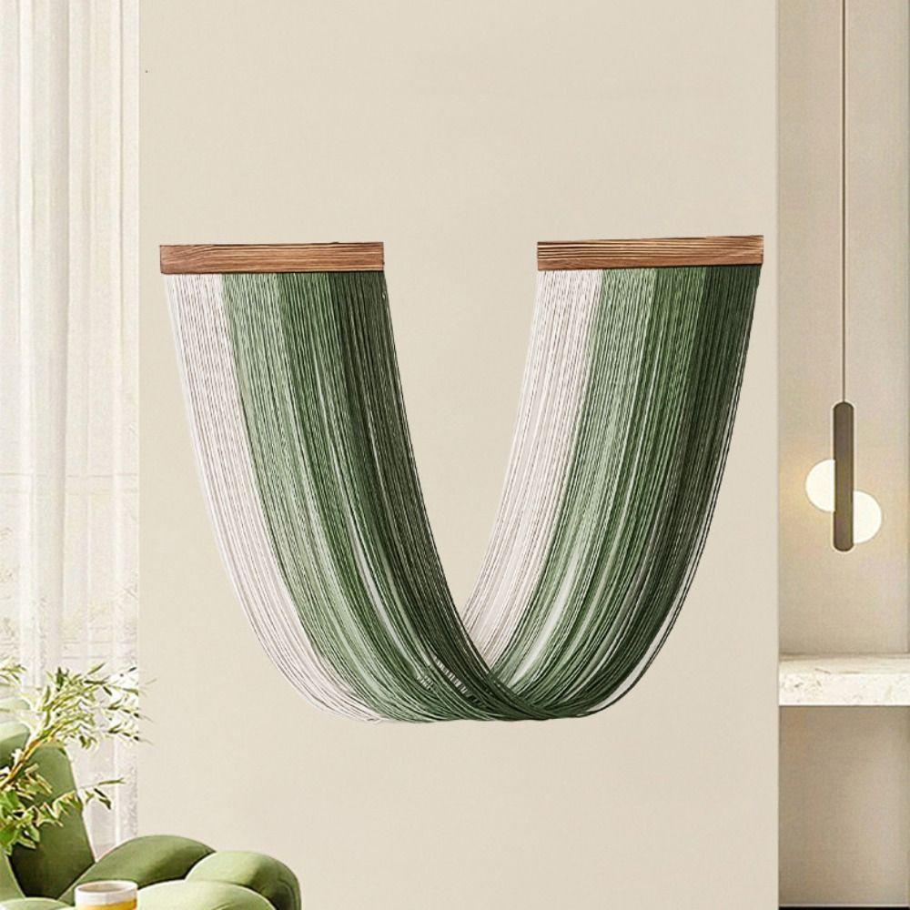 Hand-Woven Wall Hanging Tapestry Tassel Cotton Rope Tapestry Boho Decor Curtain Tapestry Dorm Room