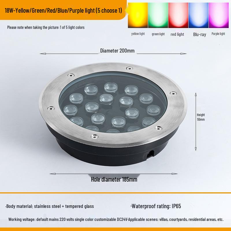 Ultra-Thin Waterproof LED In-Ground Courtyard Spotlight for Garden Decoration