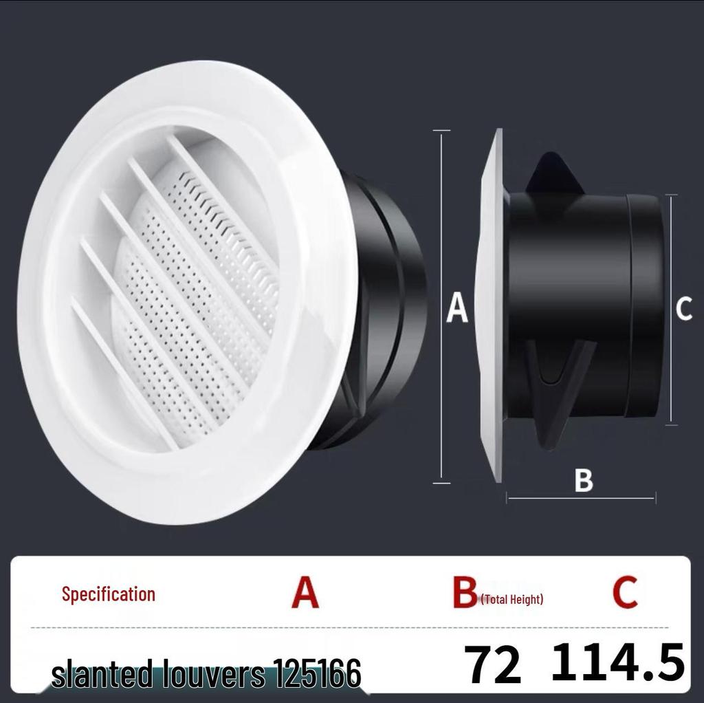 ABS Round Air Ventilation Duct: Indoor Fresh Air, White Exhaust Air Intake