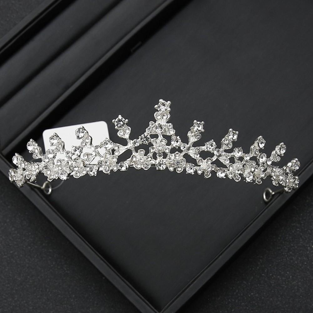 Classical Princess Cake Crown Rhinestone Wedding Party Headwear New Crystal Bridal Tiara  Birthday