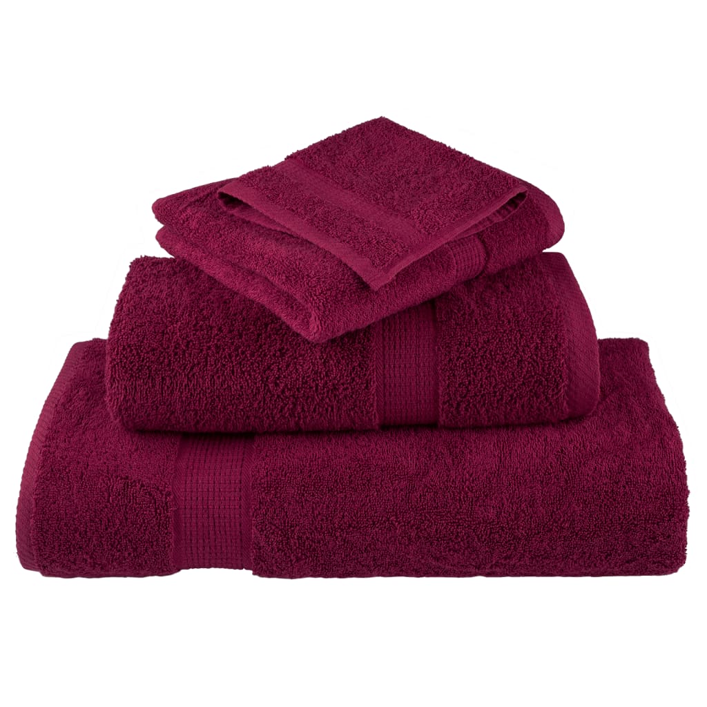 12 piece Premium Towel Set SOLUND Bordeaux 600 g m²