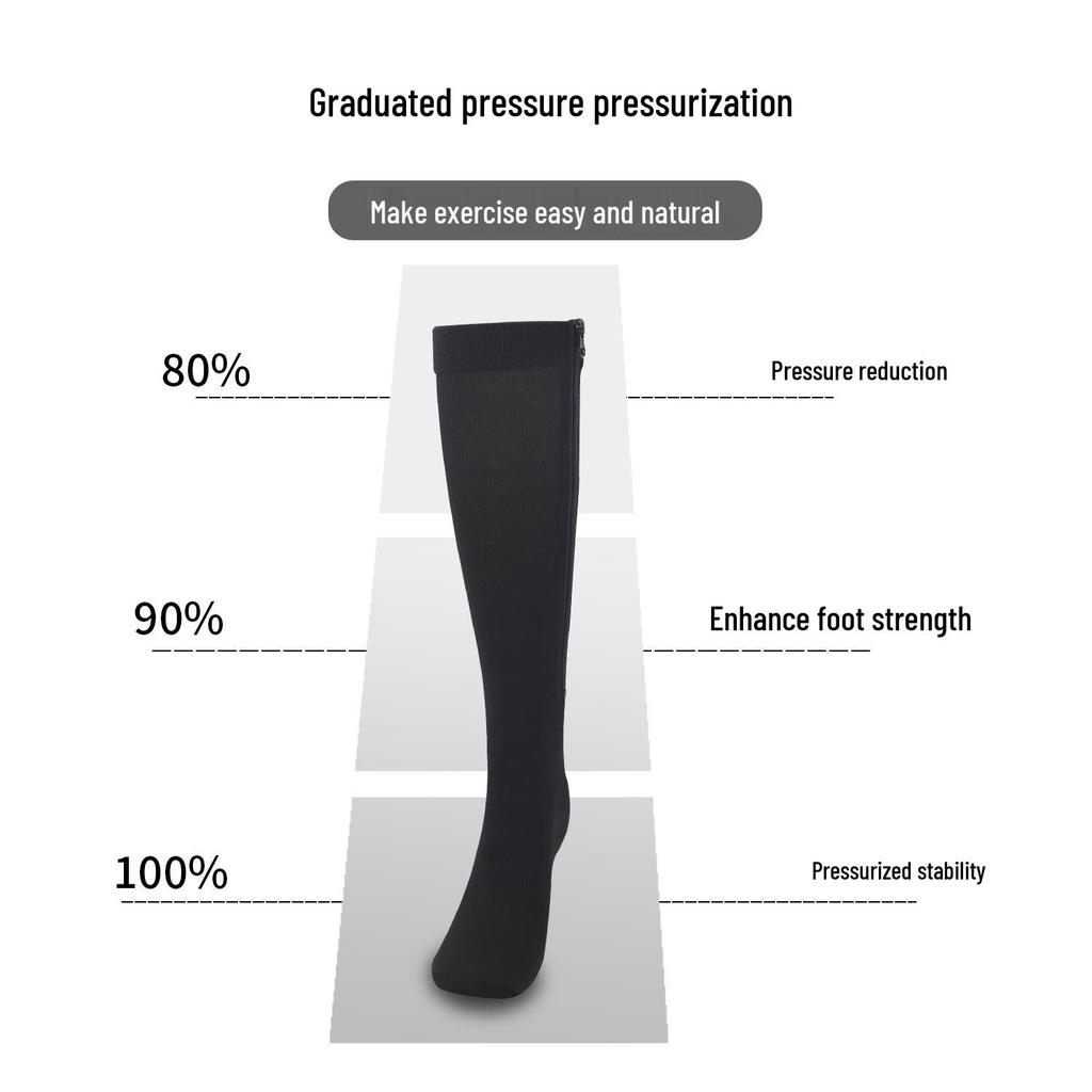 Utomhus Kompressionsstrumpor med Dragkedja och Tåskydd för Cykling