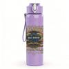 1PC Vintage ornate western crest print 750ml colorful plastic sports water bottle leakproof pop up lid with straw for outdoor work home use