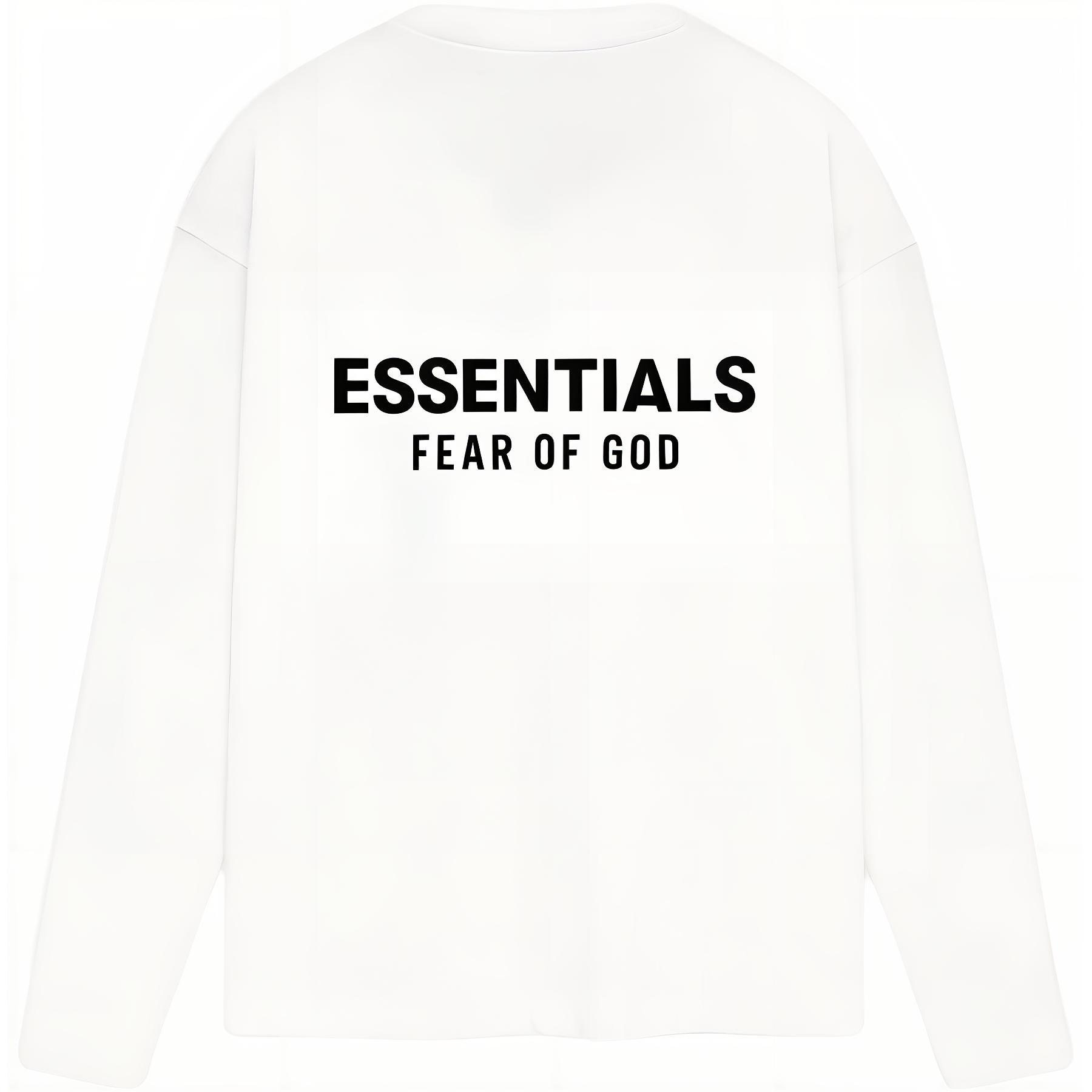 

Футболка Fear of God Essentials Classic с длинным рукавом, ярко-белая, мужские топы 125AS254202F XXS