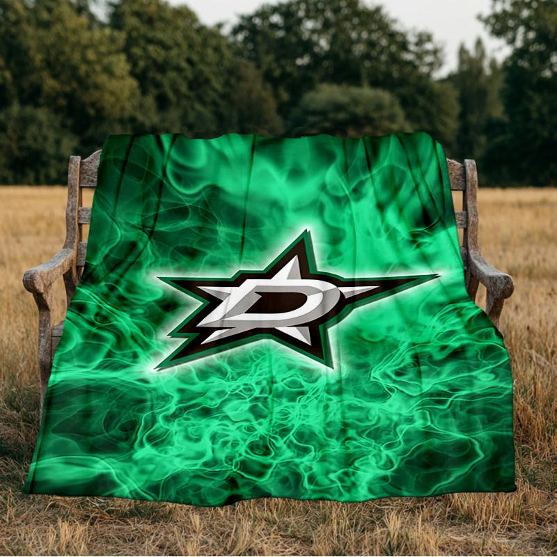Dallas Hockey Team Blanket Flannel Throw for Sofa, Indoor, Camping, Living Room, Office, Chair, And Bed Soft Birthday Gift