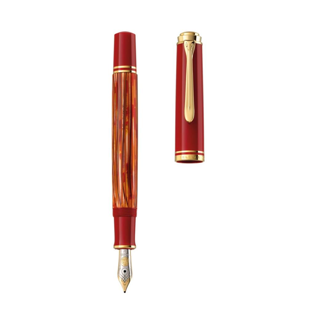 Pelikan Pelikan Fountain Pen EF Extra Fine Point Souveraine Tortoise Shell Red M600 Limited Genuine Imported Product