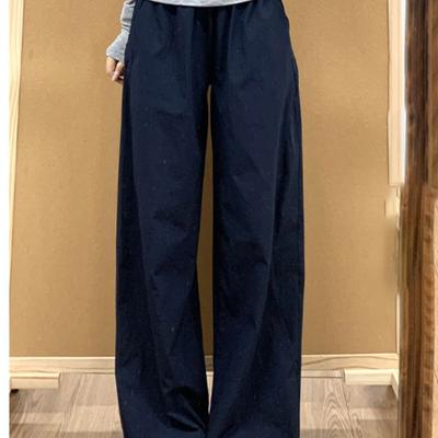 Navy Blue Work Pants for Women In Spring and Summer New High-waist Drooping Slim Wide-leg Pants Small Casual Straight-leg Pants