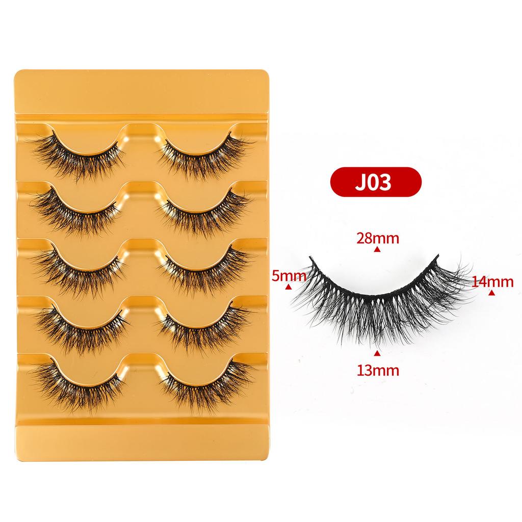 5 Pairs of Half-eye False Eyelashes 5d A Whole Cluster of Black Stems Fluffy Multi-layer Fox Eyelashes 2026
